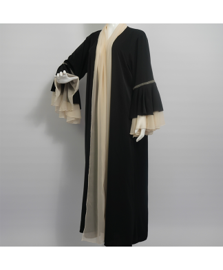 Abaya femme (beige/noir)