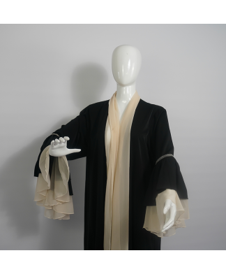 Abaya femme (beige/noir)